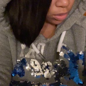 Super dry Cropped hoodie with Blue sequin logo